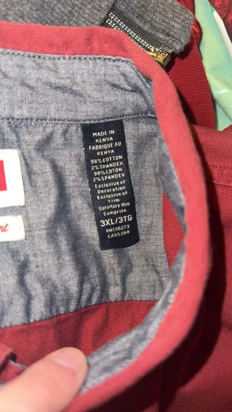 Wrangler Flex for Comfort Men's 3XL Red Short Sleeve Button-Down Shirt - Picture 4 of 4